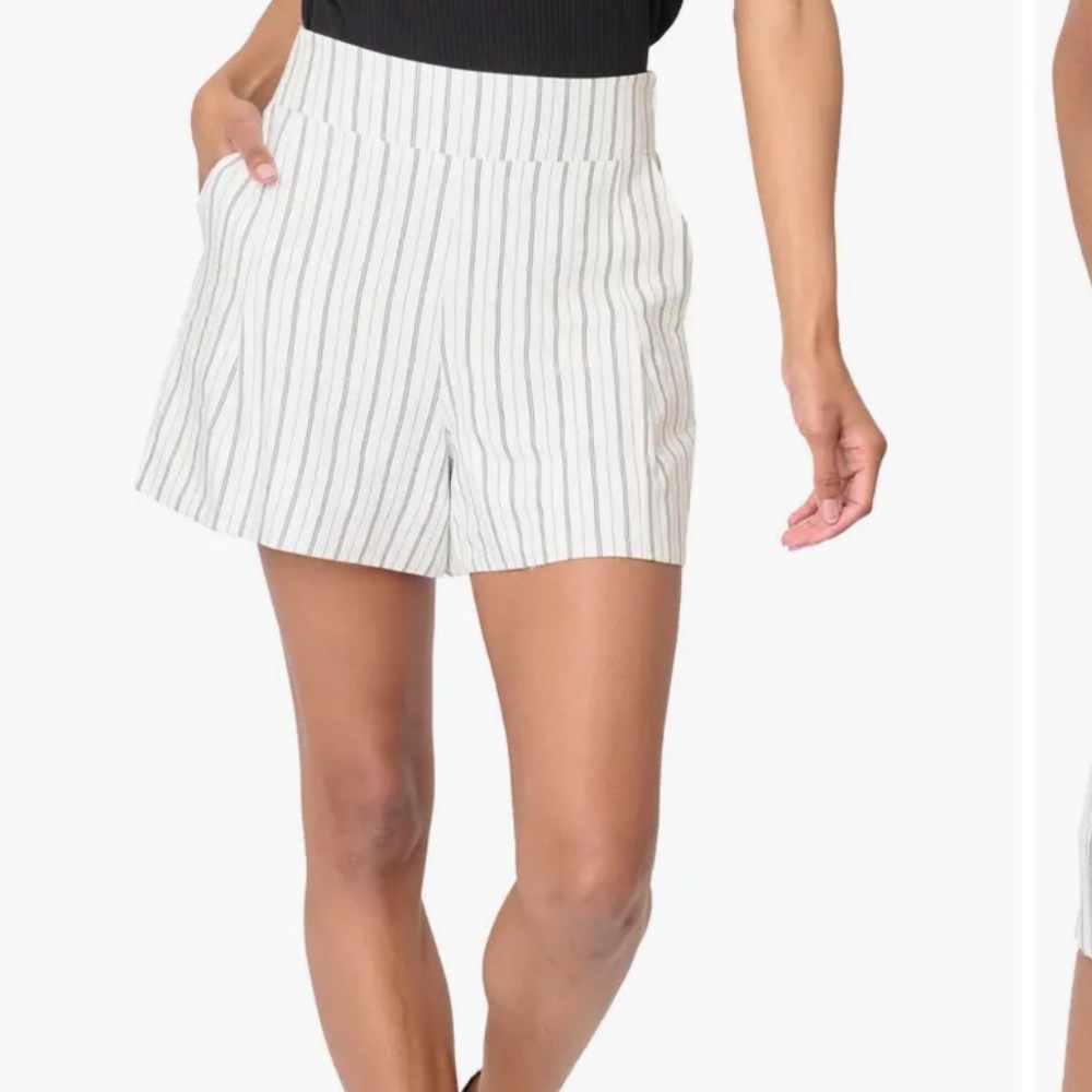 Linen pinstripe shorts